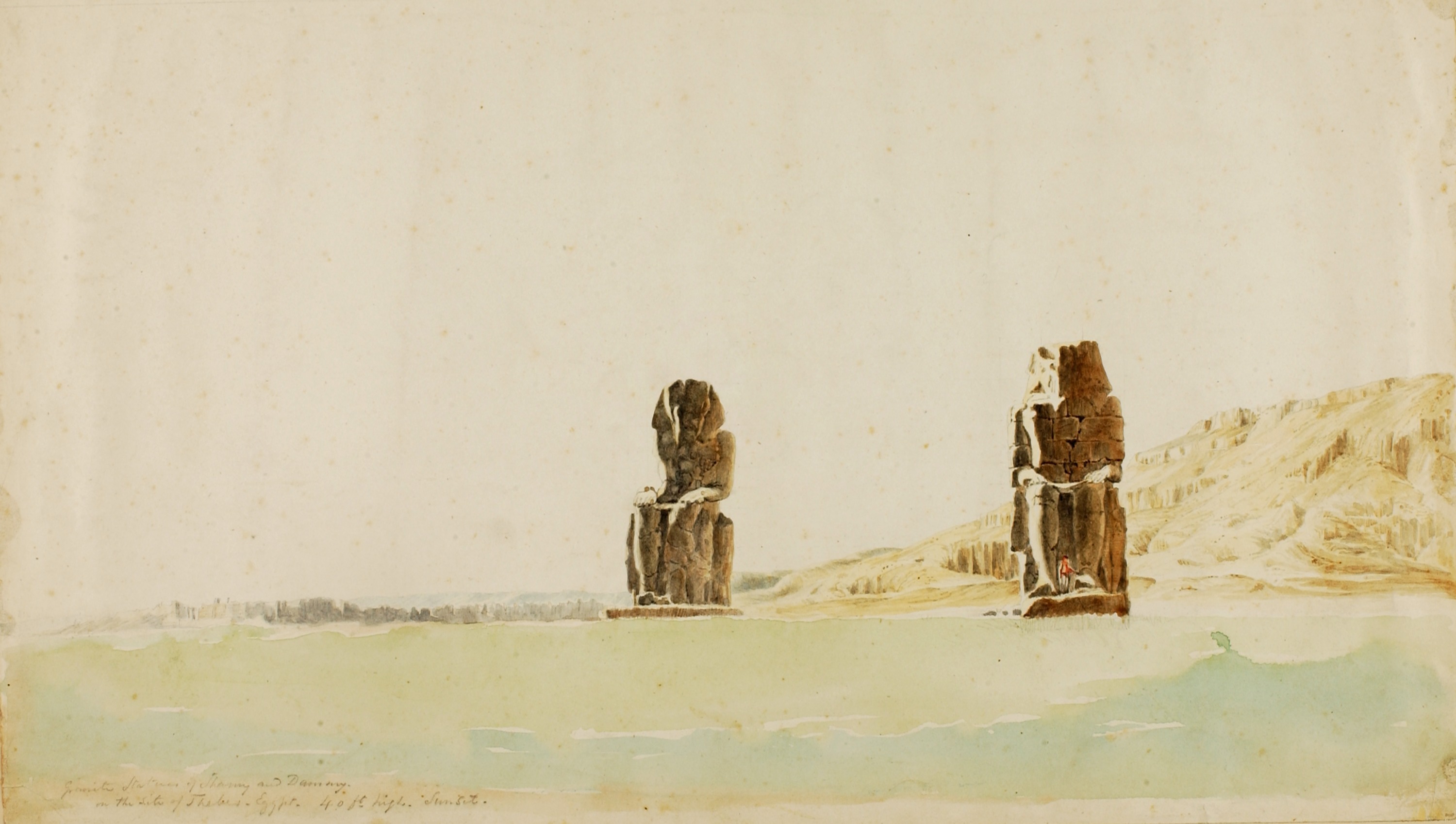 Miner Kilbourne Kellogg, Statues at Memnon, Thebes
