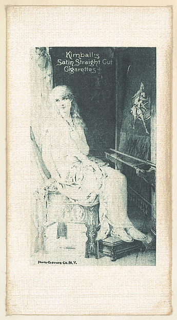 William S. Kimball & Company, Seated woman (on white silk), from the Girl Art Subjects series (N193) issued by Wm. S. Kimball & Co.