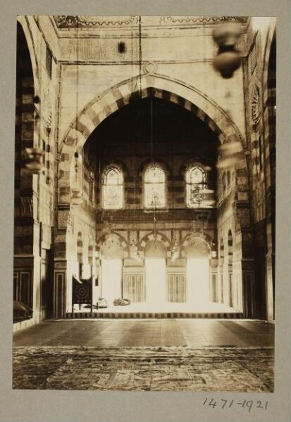 K.A.C. Creswell, Interior of the northwest iwan in the funerary mosque of Mamluk Amir Qijmas al-Ishaqy (Abu Hurayba), Cairo