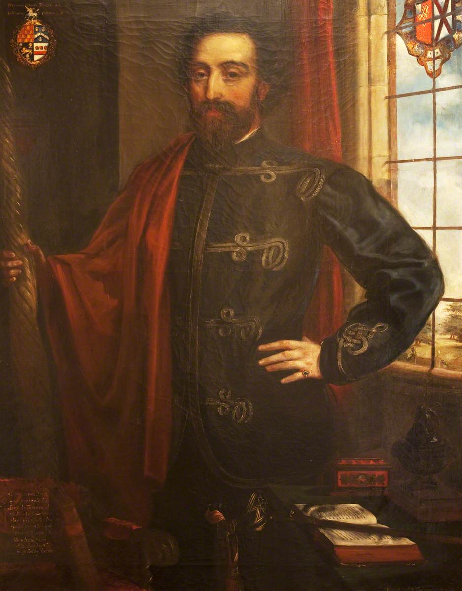 Rebecca Dulcibella Orpen, Captain Marmion Edward Ferrers (1813-1884) holding a Narwhal Horn