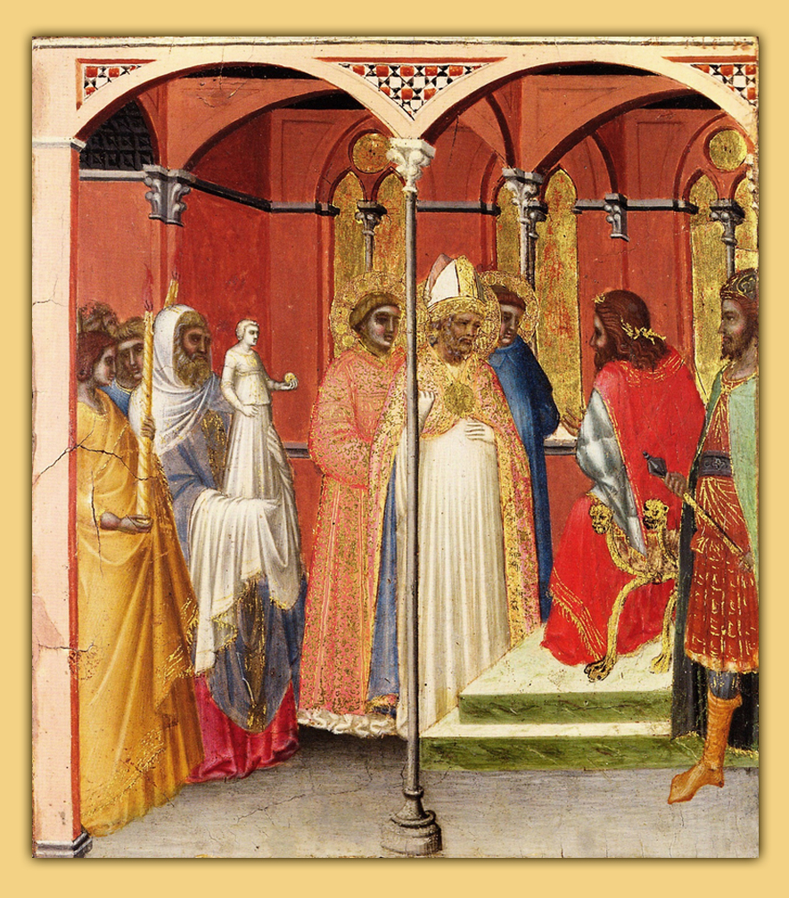 Pietro Lorenzetti, Saint Sabinus before the Governor of Tuscany (?)