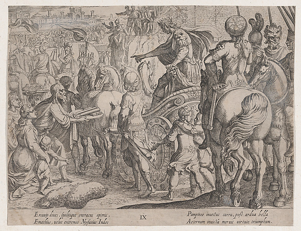 Antonio Tempesta, Plate 9: Alexander's Triumphal Entry into Babylon, from "The Deeds of Alexander the Great"