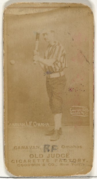 Goodwin & Company, James Edward "Jim" Canavan, Left Field, Omaha Omahogs/ Lambs, from the Old Judge series (N172) for Old Judge Cigarettes