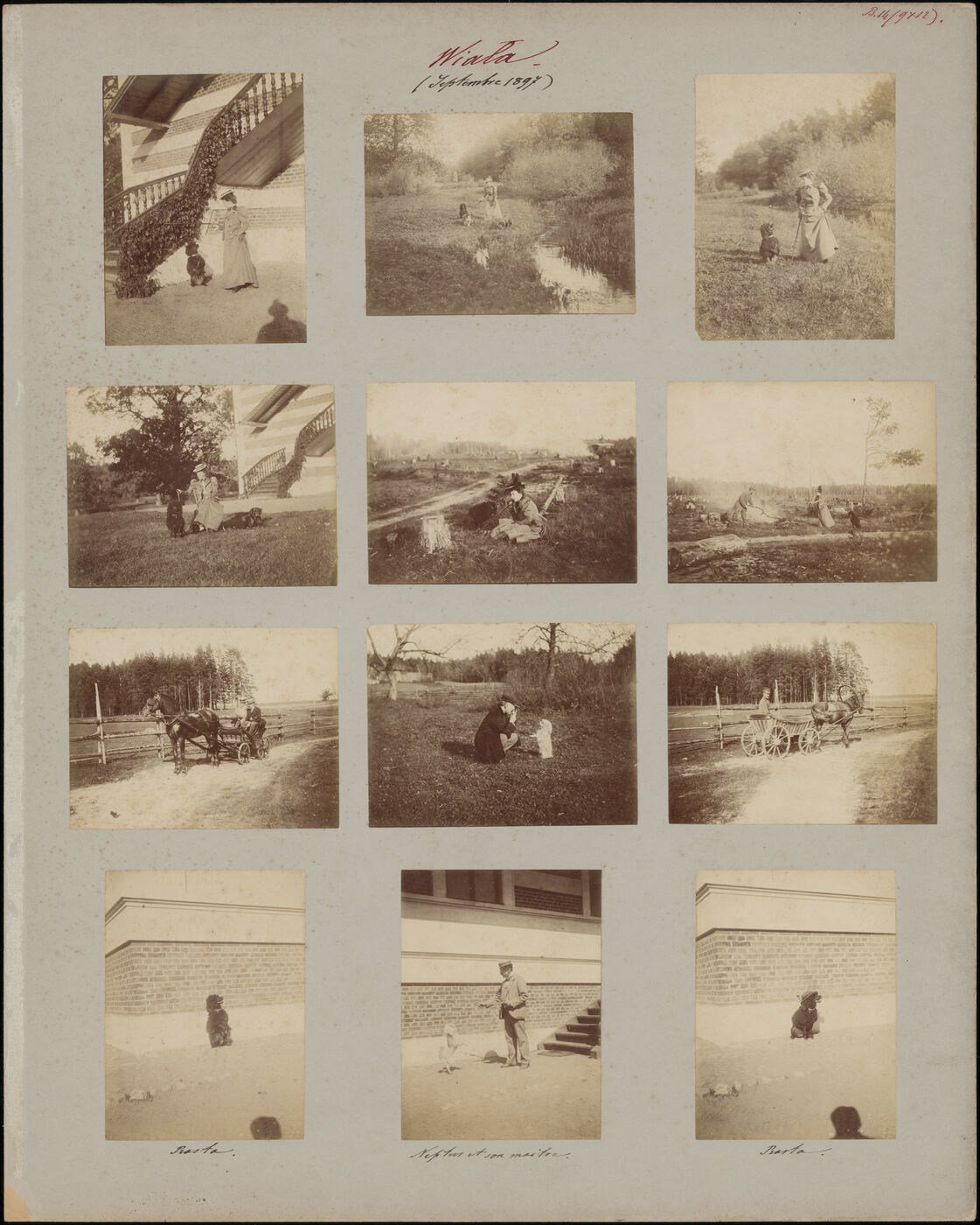 Benediktas Henrikas Tiškevičius, Kartono lakštas su dvylika Benedikto Henriko Tiškevičiaus fotografijų (Viala)