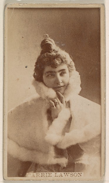 Kinney Brothers Tobacco Company, Carrie Lawson, from the Actresses series (N245) issued by Kinney Brothers to promote Sweet Caporal Cigarettes
