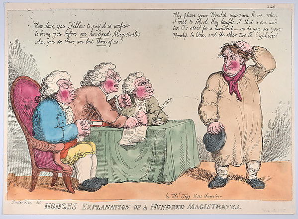 Thomas Rowlandson, Hodge's Explanation of a Hundred Magistrates