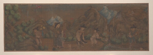 Unidentified artist, Landscape Painting of Figure in Woodland Setting