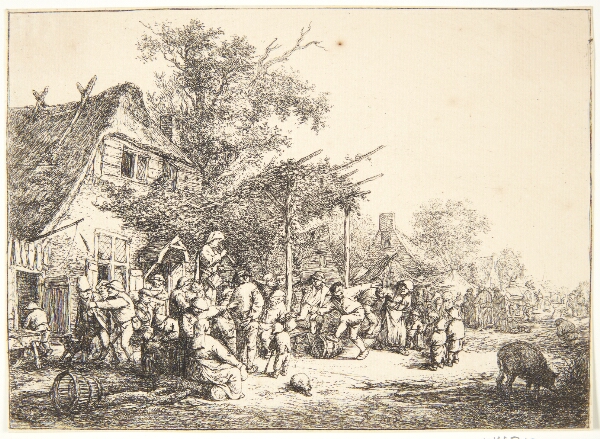 Adriaen van Ostade, Dansende bønder ved et herberg