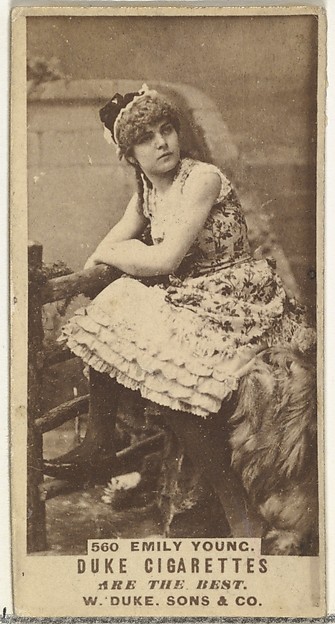 W. Duke, Sons & Co., Card Number 560, Emily Young, from the Actors and Actresses series (N145-7) issued by Duke Sons & Co. to promote Duke Cigarettes