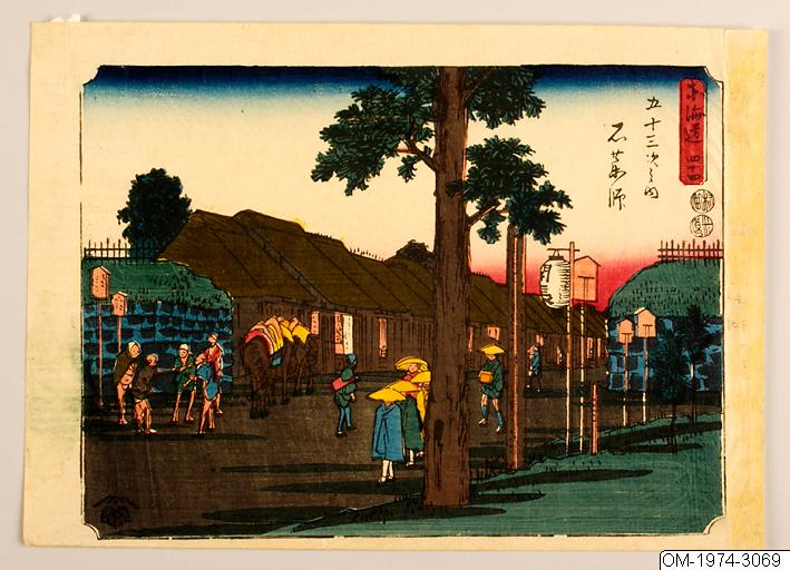 Ando (senare Utagawa Hiroshige) Hiroshige, Träsnitt, Bildkonst, 45. Ishiyakushi. De femtiotre raststationerna från Tōkaidō, Woodcut, Woodblock, Print