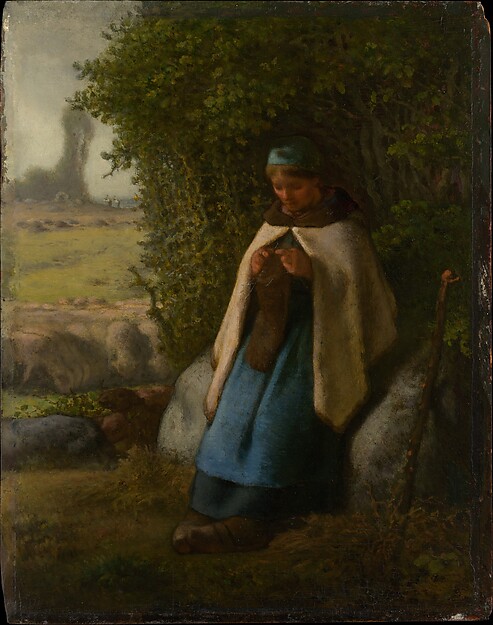 Jean-François Millet, Shepherdess Seated on a Rock