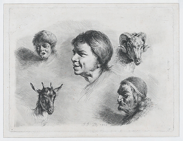 Jean Jacques de Boissieu, Study of Five Heads