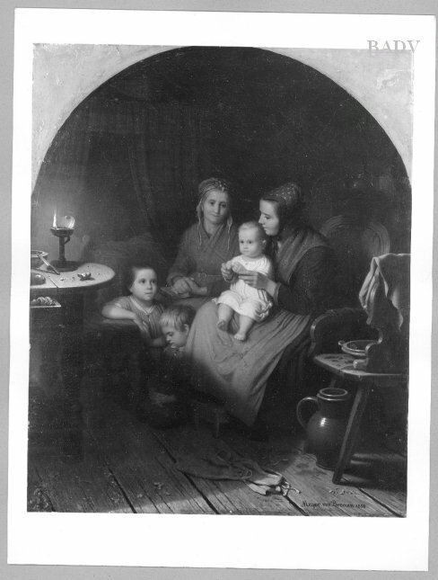 Johann Georg Meyer, Interior - two women with children