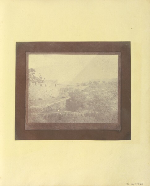 Unknown, [View of a Hillside Building and Valley Beneath, India]
