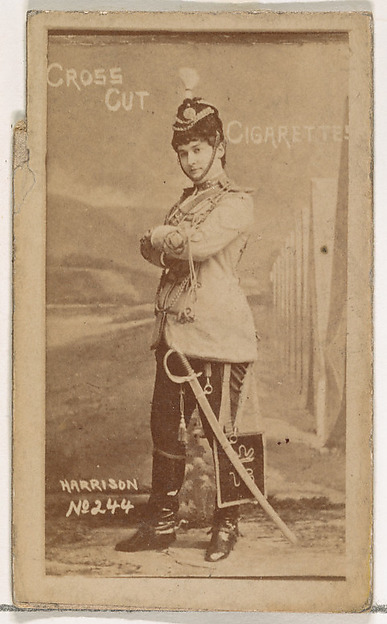 W. Duke, Sons & Co., Card Number 244, Harrison, from the Actors and Actresses series (N145-1) issued by Duke Sons & Co. to promote Cross Cut Cigarettes