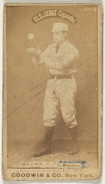 Goodwin & Company, Brown, Center Field, Boston, from the Old Judge series (N172) for Old Judge Cigarettes