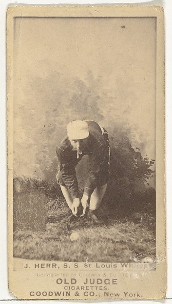 Goodwin & Company, Herr, Shortstop, St. Louis Whites, from the Old Judge series (N172) for Old Judge Cigarettes