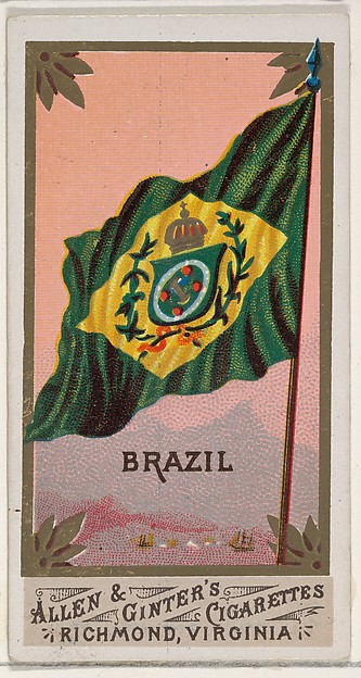 Allen & Ginter, Brazil, from Flags of All Nations, Series 1 (N9) for Allen & Ginter Cigarettes Brands
