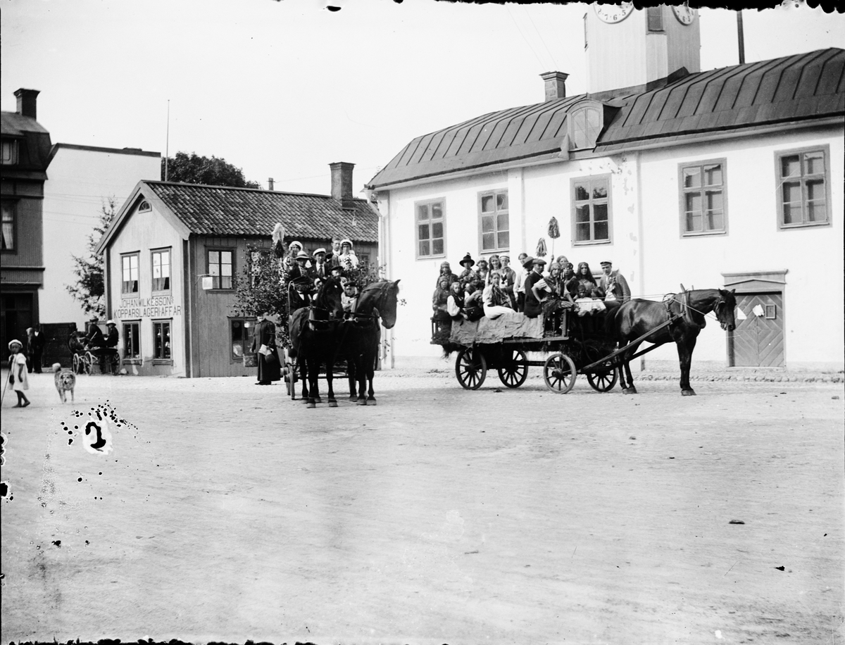 Skötsner-Edhlund, Horses at the Town Hall, Östhammar, Uppland