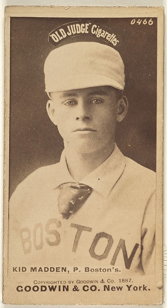 Goodwin & Company, Kid Madden, Pitcher, Boston, from the Old Judge series (N172) for Old Judge Cigarettes