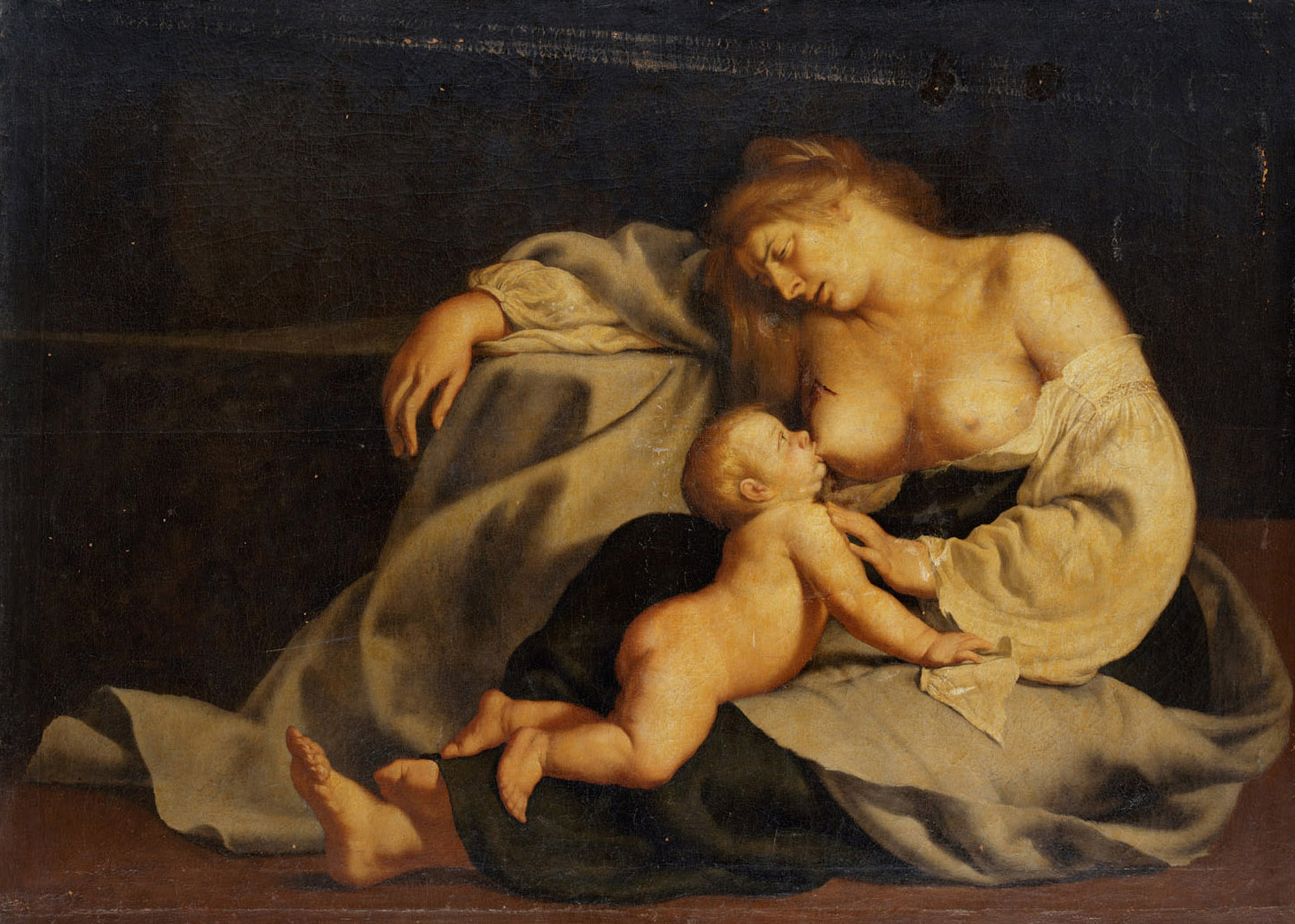 Cesare Fracanzano, Sterbende Mutter nach einem Bild des Aristides von Theben
