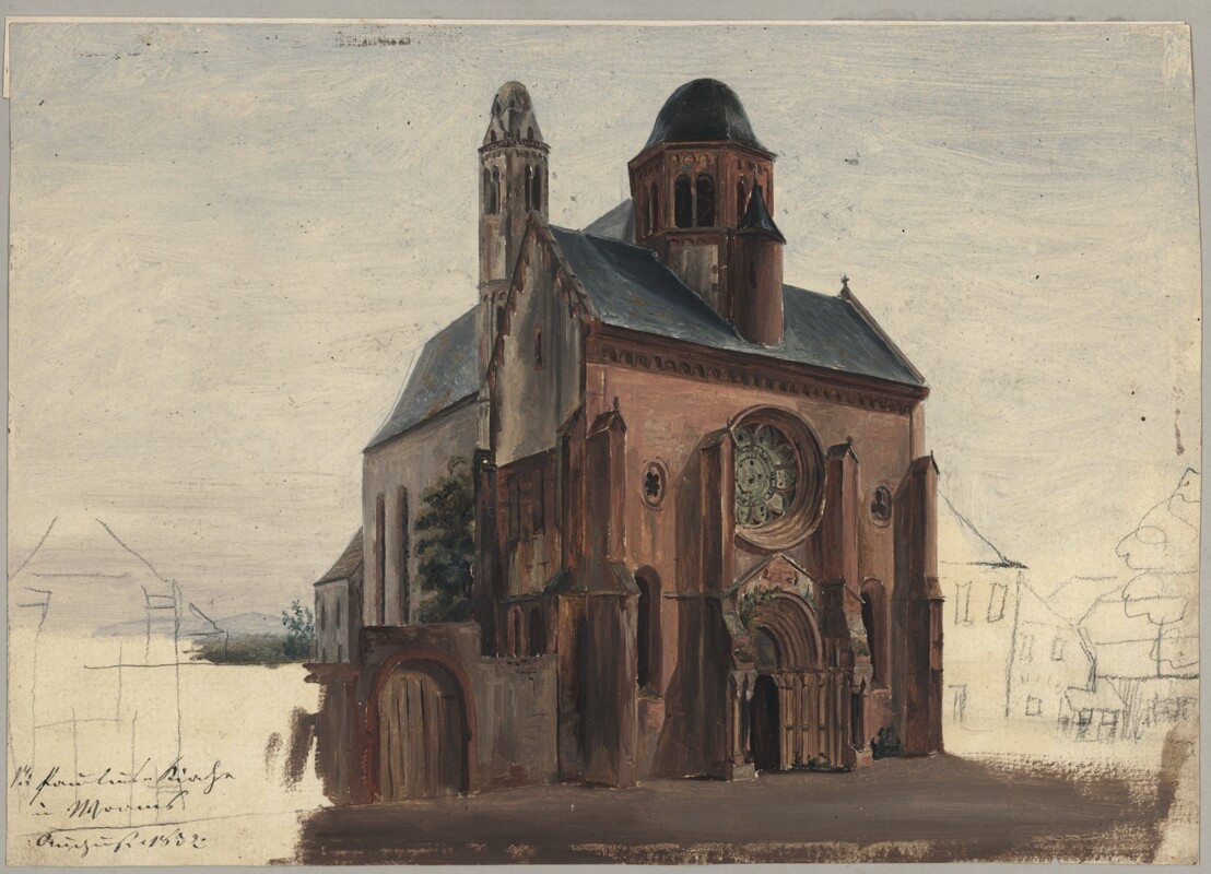 Johann Martin Bernatz, Die Kirche St. Paulus in Worms, Vorhalle von Nordwesten