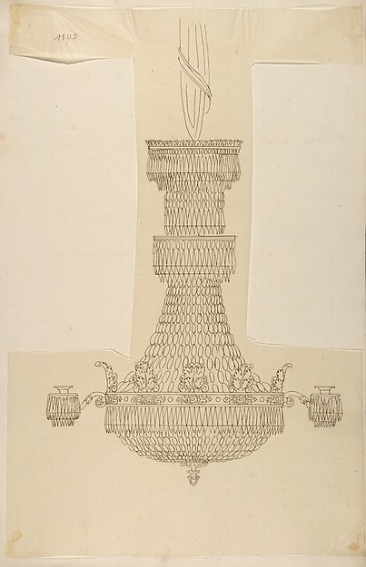 Anonymous, French, 19th century, Design for a Crystal Chandelier