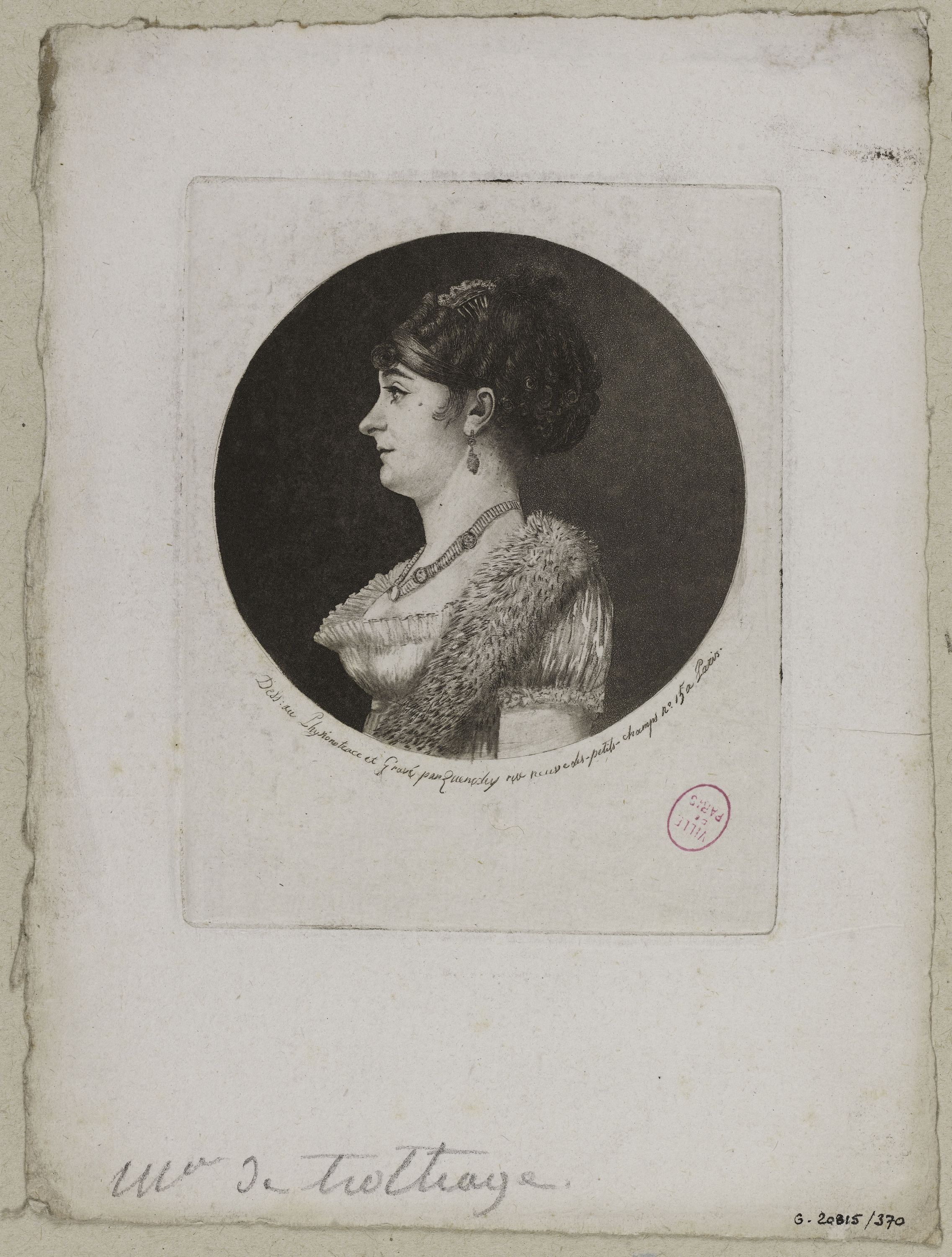 Edmé Quenedey, Portrait de Madame de Trottiaga
