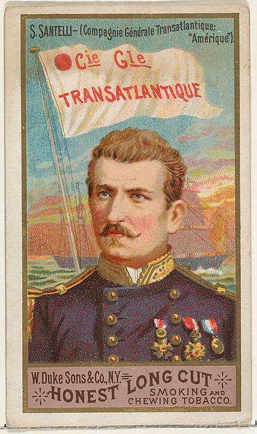 W. Duke, Sons & Co., S. Santelli, from the Sea Captains series (N127) issued by Duke Sons & Co. to promote Honest Long Cut Tobacco