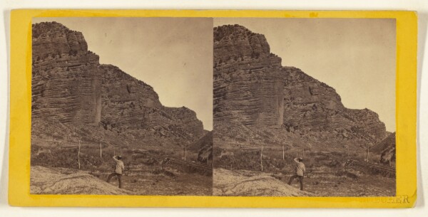 Edward and Henry T. Anthony & Co., Steamboat Bluff, 800 Feet High, Echo Canyon. [Union Pacific Rail Road]