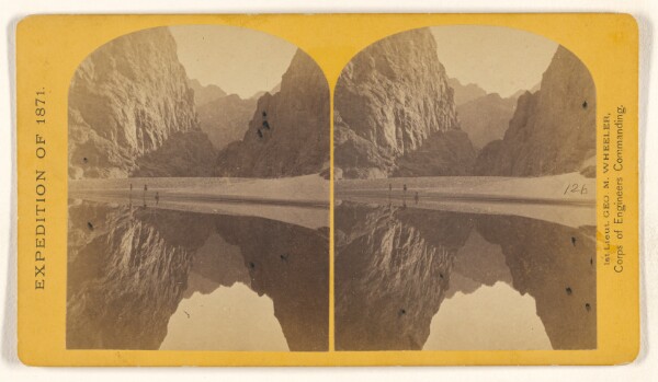 Timothy H. O'Sullivan, View down Black Canon, from Mirror Bar. The walls repeated by reflection.