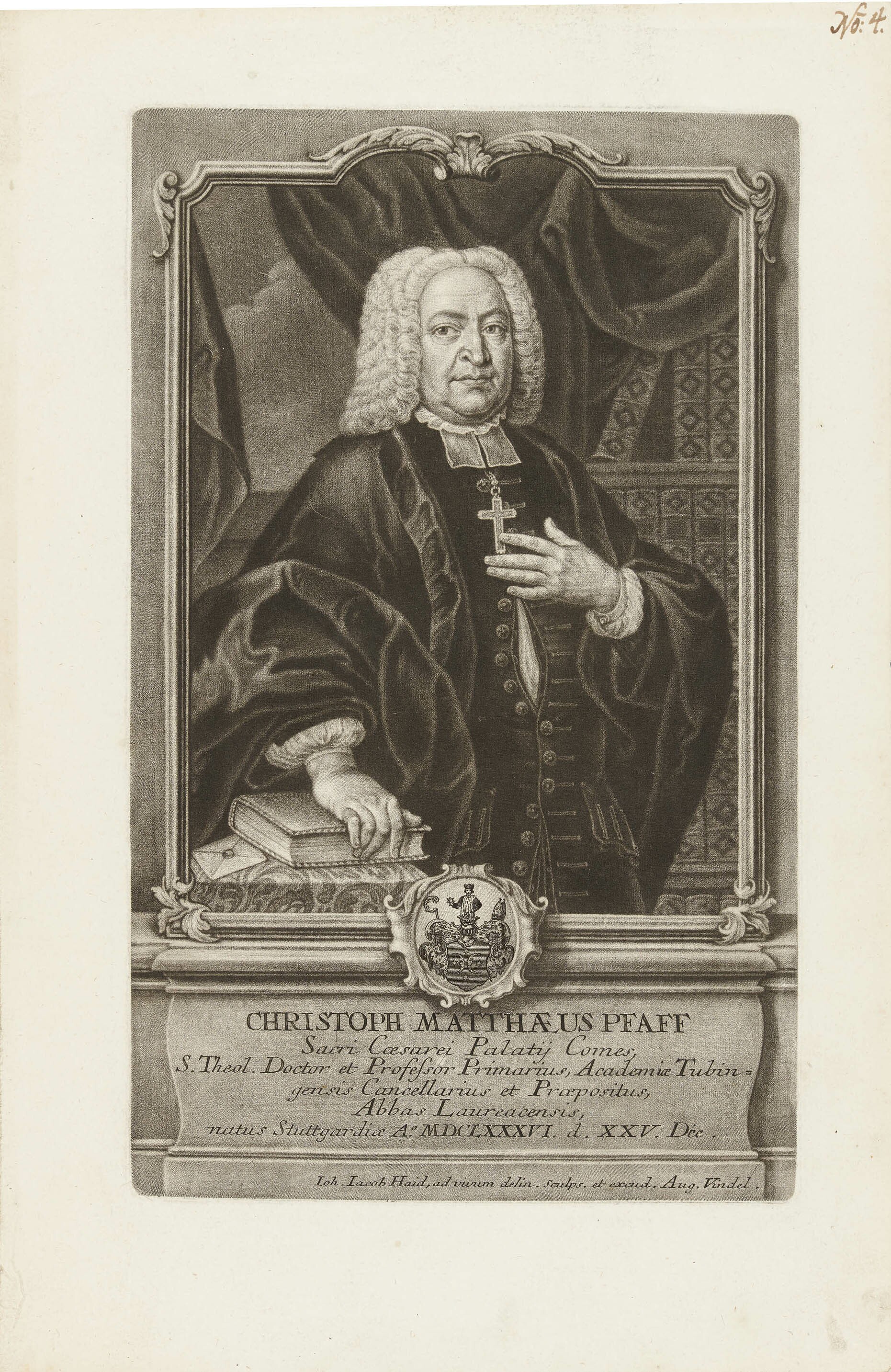 Johann Jacob Haid, Bildnis Christoph Matthäus Pfaff
