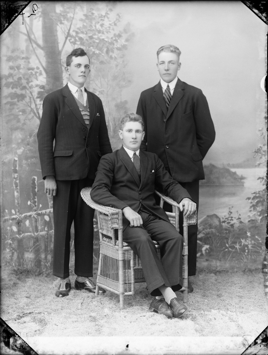 Skötsner-Edhlund, Ateljéporträtt - tre män, Östhammar, Uppland