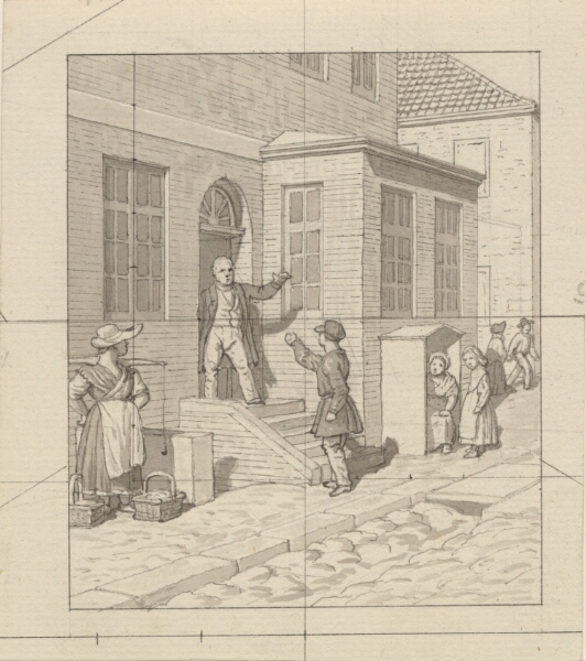 C.W. Eckersberg, Linearperspectiven, anvendt paa Malerkunsten - Tavle VII, 2 -Skænderi på gadetrappen.