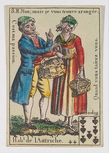 Anonymous, French, 18th century, Hab.t de l'Autriche, from the playing cards (for quartets) "Costumes des Peuples Étrangers"