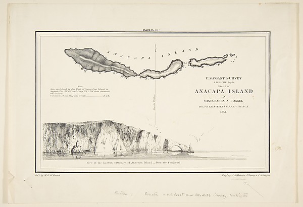 James McNeill Whistler, U.S. Coast Survey...Sketch of Anapaca Island in Santa Barbara Channel