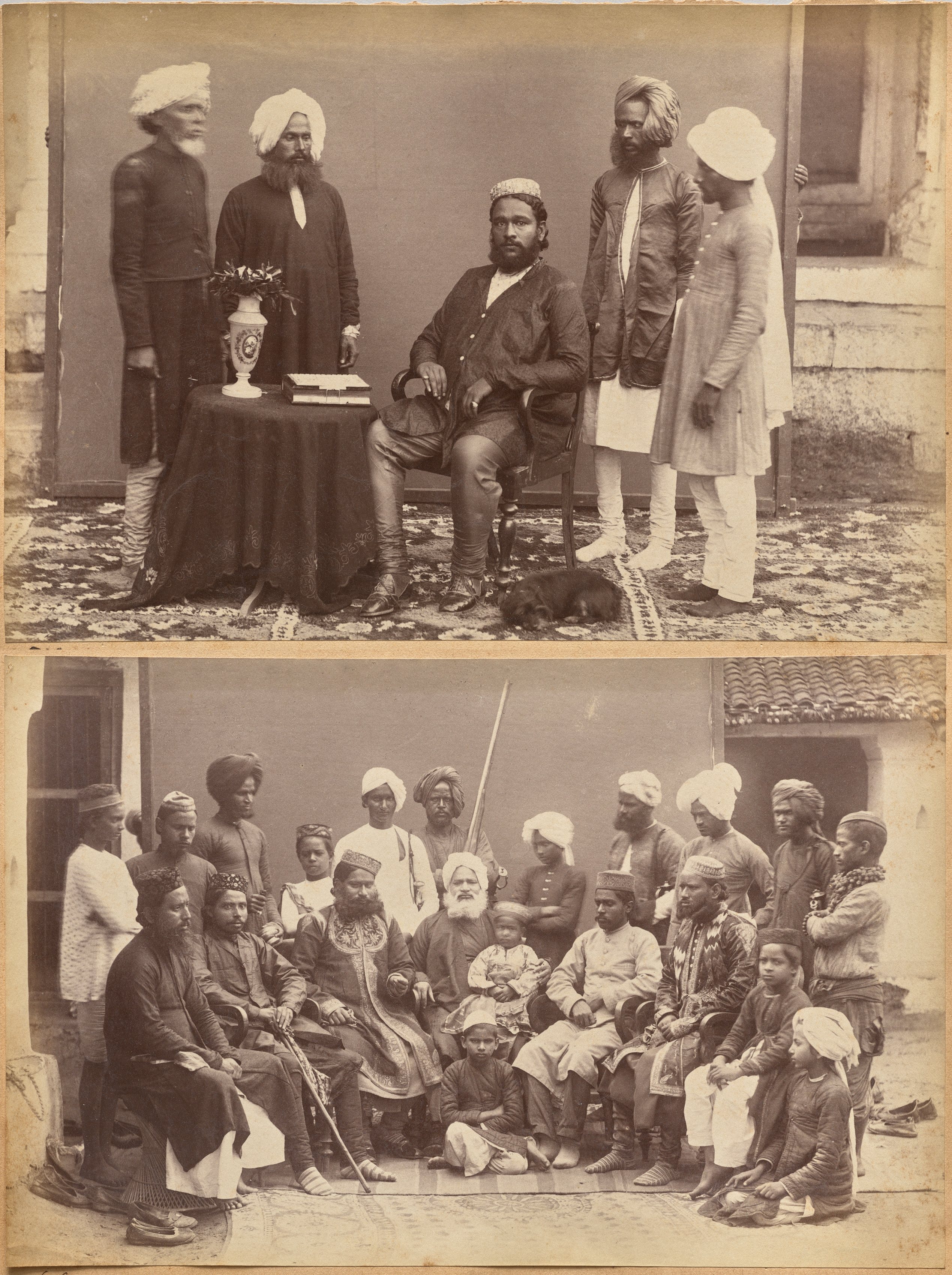 Raja Deen Dayal, Ramkishore Singh, Rewa (recto, top); Mowhri Rahman Alli Khan family, Rewa (recto, bottom)