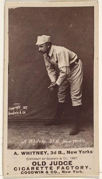 Goodwin & Company, Arthur "Art" Wilson Whitney, 3rd Base, New York, from the Old Judge series (N172) for Old Judge Cigarettes
