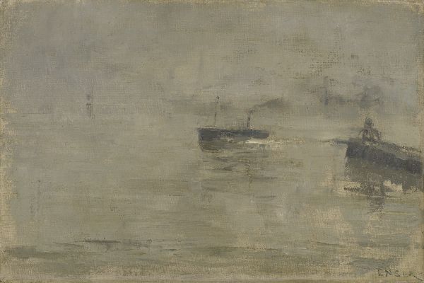 James Ensor, Pier with a Steamboat (in Ostend)