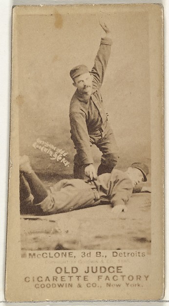 Goodwin & Company, McGlone, 3rd Base, Detroit Wolverines, from the Old Judge series (N172) for Old Judge Cigarettes