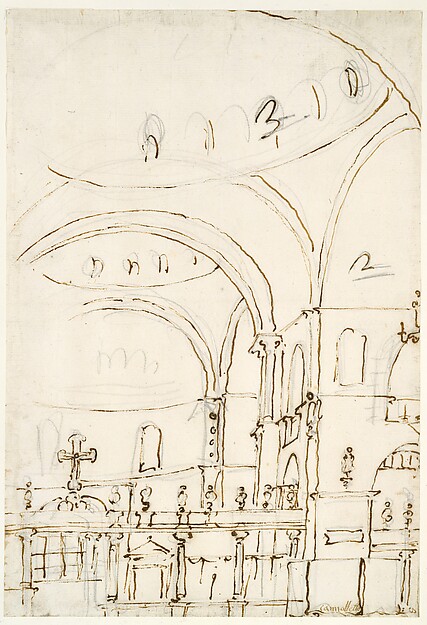 Canaletto (Giovanni Antonio Canal), Interior of the Basilica of San Marco, Showing the Crossing and the Choir