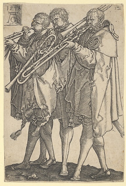Heinrich Aldegrever, Three Trombonists, from "The Large Wedding Dancers"