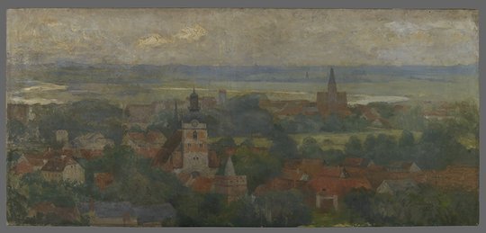 Rudolf Dammeier, Brandenburg vom Marienberg (Mittelteil eines Triptychons), 1922
