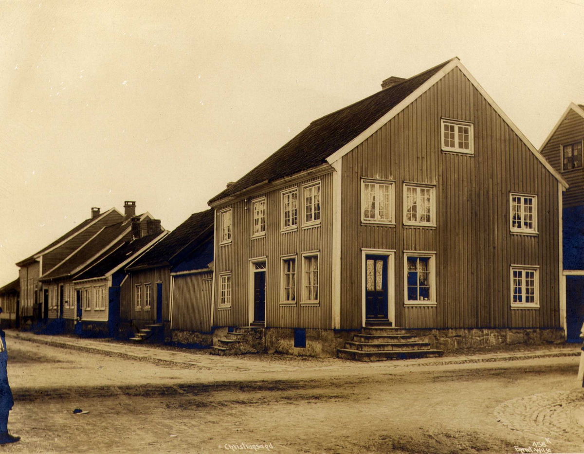 Anders Beer Wilse, Gateløp med trebygninger, Kristiansand, Vest-Agder.