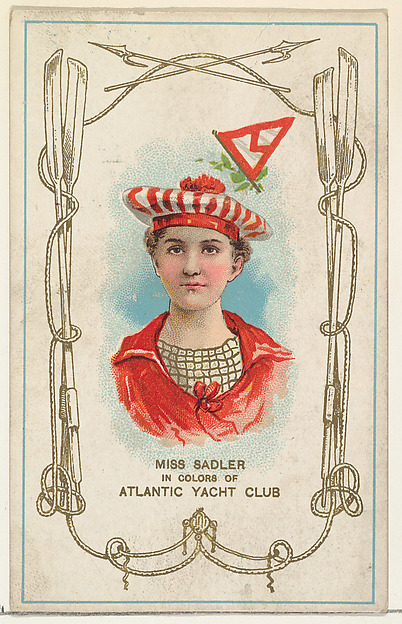 W. Duke, Sons & Co., Miss Sadler in Colors of Atlantic Yacht Club, from the Yacht Colors of the World series (N140) issued by Duke Sons & Co. to promote Honest Long Cut Tobacco
