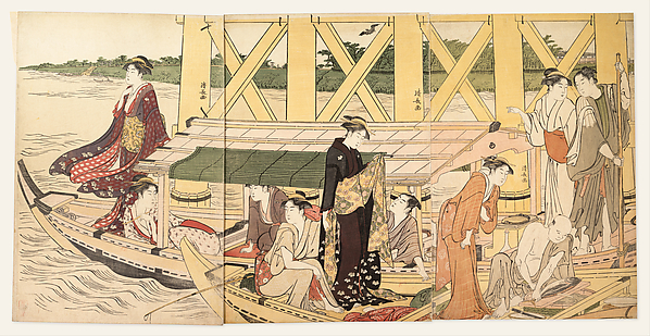 Torii Kiyonaga, A Boating Party under Azuma Bridge