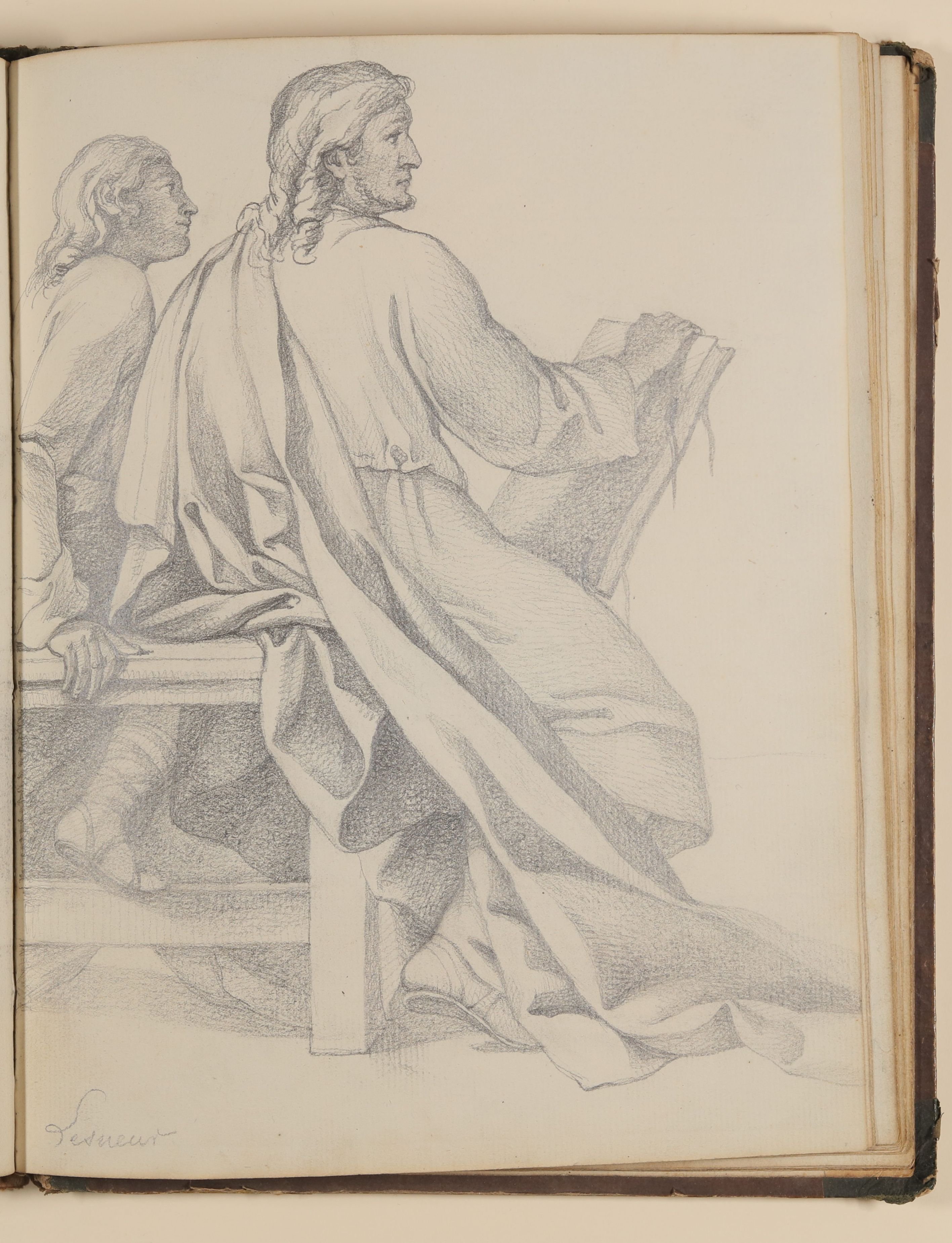 Louis Thomassin, Der heilige Bruno lehrt Theologie an den Schulen von Reims, Teilkopie nach Eustache Le Sueur [aus einem Skizzenbuch von unbekannter Hand, evtl. des Louis Thomassin]