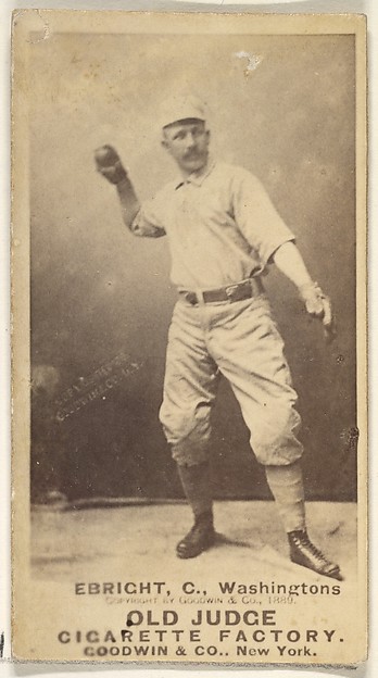 Goodwin & Company, Hiram "Hi" C. Ebright, Catcher, Washington Nationals, from the Old Judge series (N172) for Old Judge Cigarettes