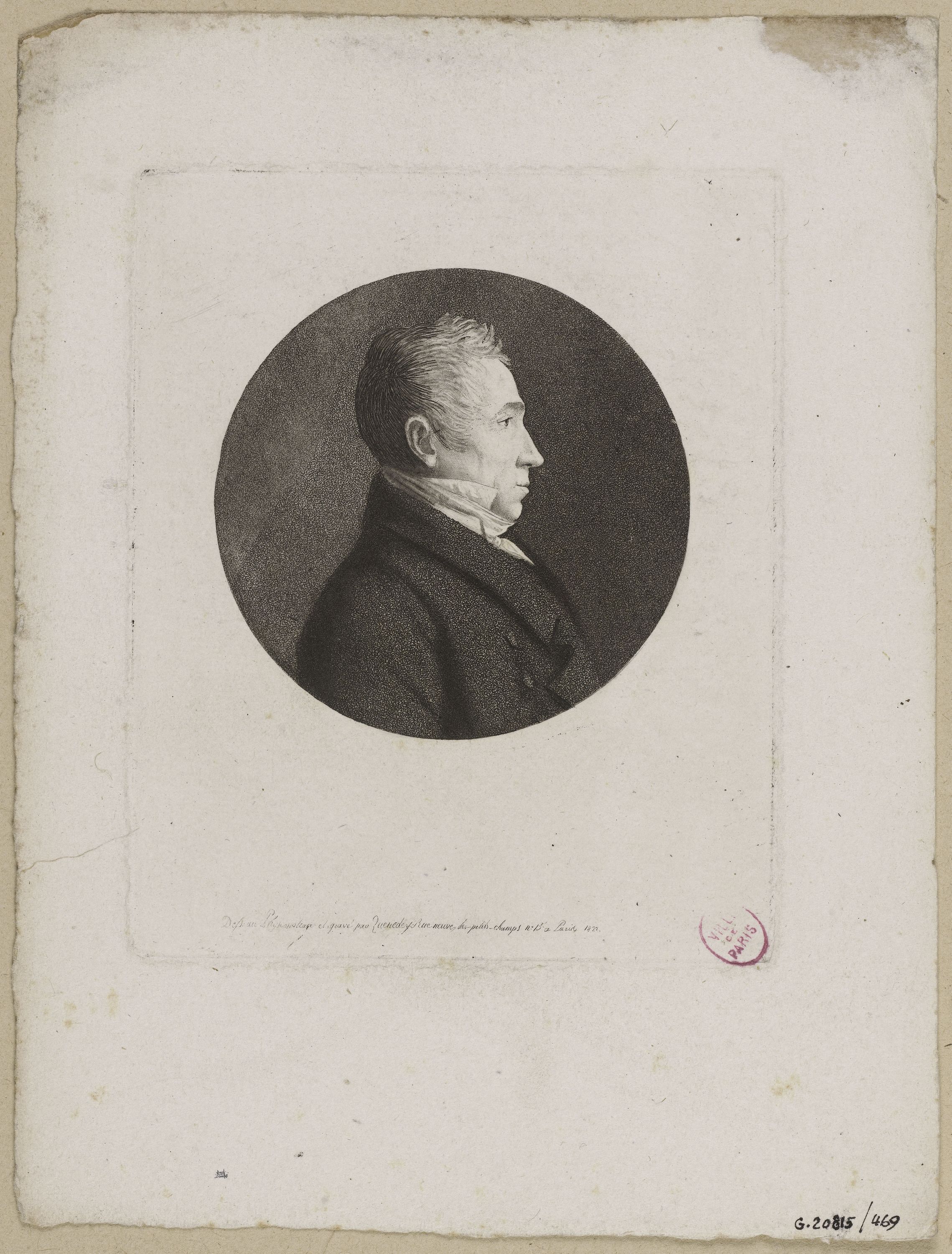 Edmé Quenedey, Portrait d'un homme, fin XVIIIème siècle/début XIXème siècle