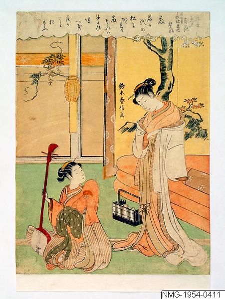 Suzuki Harunobu, Träsnitt, Bildkonst, Print, Woodblock, Woodcut